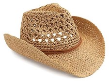 Adult Sun Straw Western Cowboy Hat One Size Khaki