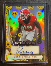 2026 Leaf Optichrome Justin Williams Prismatic Silver Smiley Auto 7/7 #BA-JW2