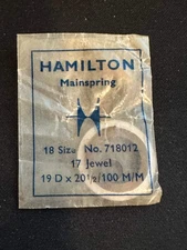 Hamilton Factory Mainspring for 18s No. 718012 / 15 - Steel