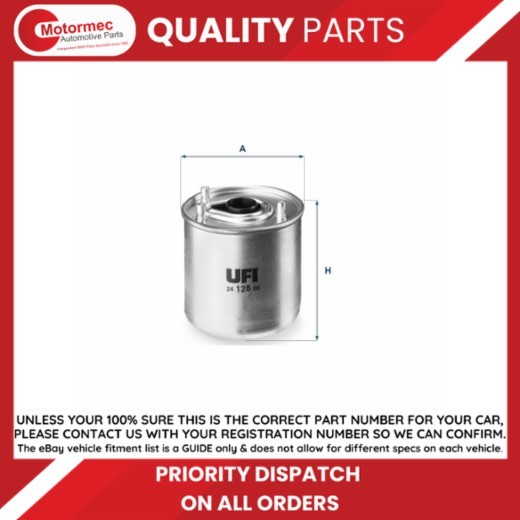 UFI Filters 24.128.00 Diesel Filter | Suitable for Cars, Applicable to Various Models of Ford, Madza and Volvo - Image 3