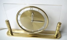Tischuhr Mauthe Messing Plexiglas Art Deco Uhr