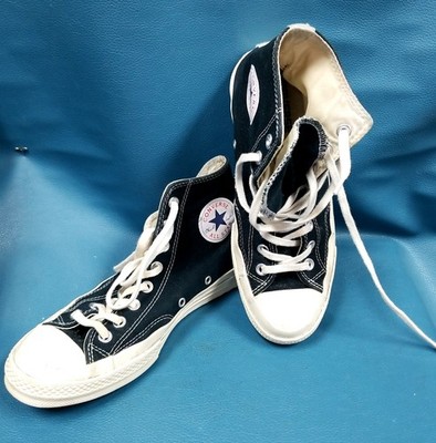 Comme Des Garcon PLay X Converse Chuck 70 High Top Sneakers Black Red Heart SZ 9
