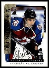 1996-97 Pinnacle Be a Player Autographs Sylvain Lefebvre Auto Colorado Avalanche