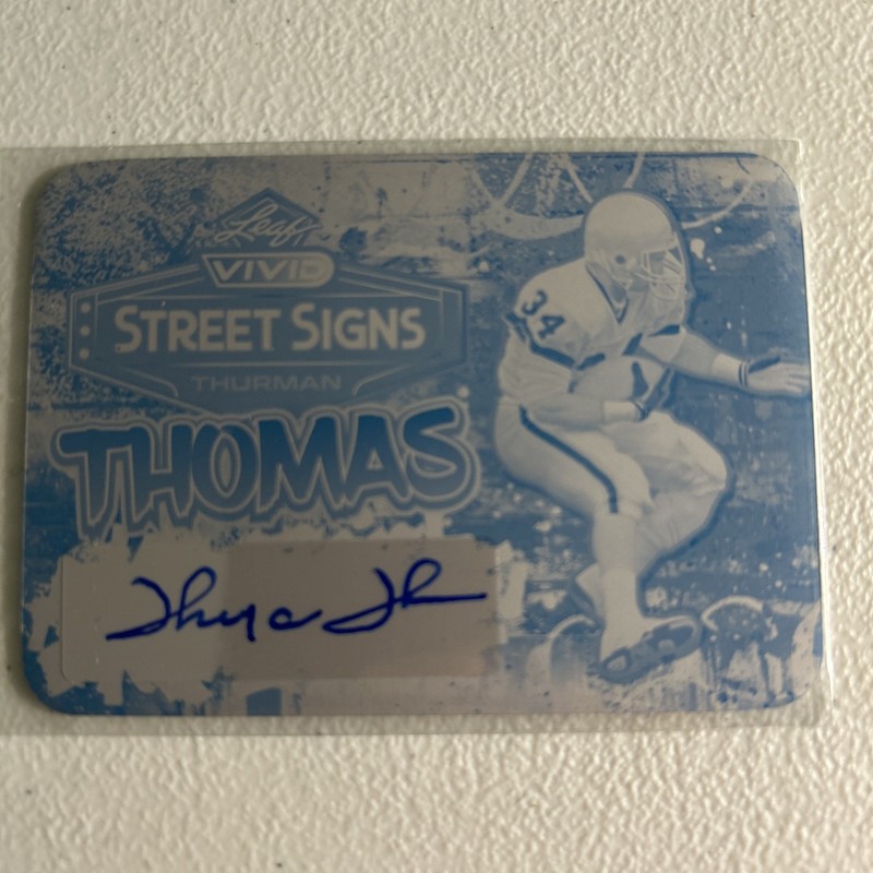 2023 Leaf Vivid Football - Thurman Thomas - Printing Plate Auto 1/1