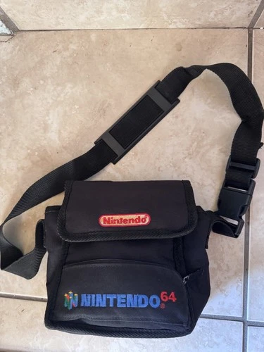 Nintendo 64 Shoulder Carrying Case Black N64 Travel Case Bag Vintage Original