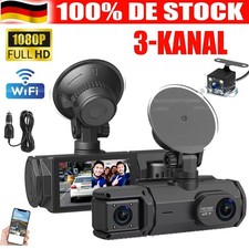1080P 3-Kanal Dashcam Auto Vorne Hinten und Innen Autokamera Nachtsicht G-Sensor