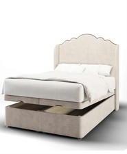 Luxury Ottoman Storage Divan Bed Plush Velvet 54" Headboard Single Double King