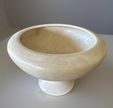 Vtg Haeger Cream Tan Pedestal Bowl Pottery Vase Planter Mid Century Modern 7.5W