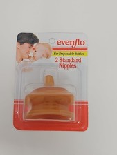 Vtg Evenflo Latex 2 Standard Baby Infant Bottle Nipples USA 1994 SEALED Read