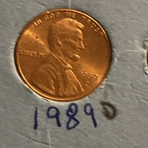 1989-D Lincoln Memorial Cent — photo from the most recent tracked eBay sale