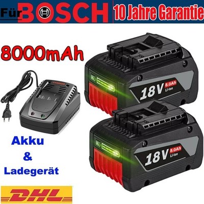 Für Bosch BAT609 BAT618 GSR GSB GDR GBH GKS 18V-LI 8Ah 18V Li-ion Akku/Ladegerät