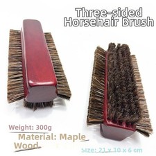 Billiard Table Brush 3-Sided Horsehair Soft Cleaner for Felt and Rails