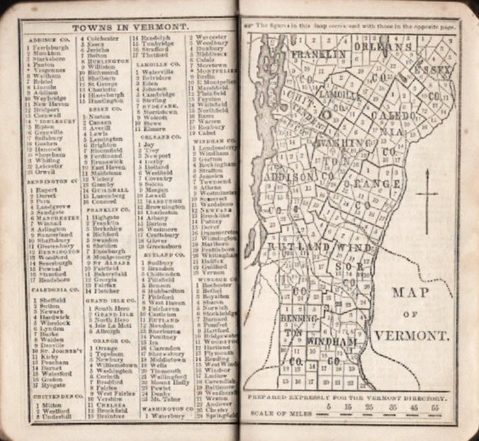 The Vermont Directory No. VI, 1860, Civil Government , Map MANY pages of adds - Image 3 of 4