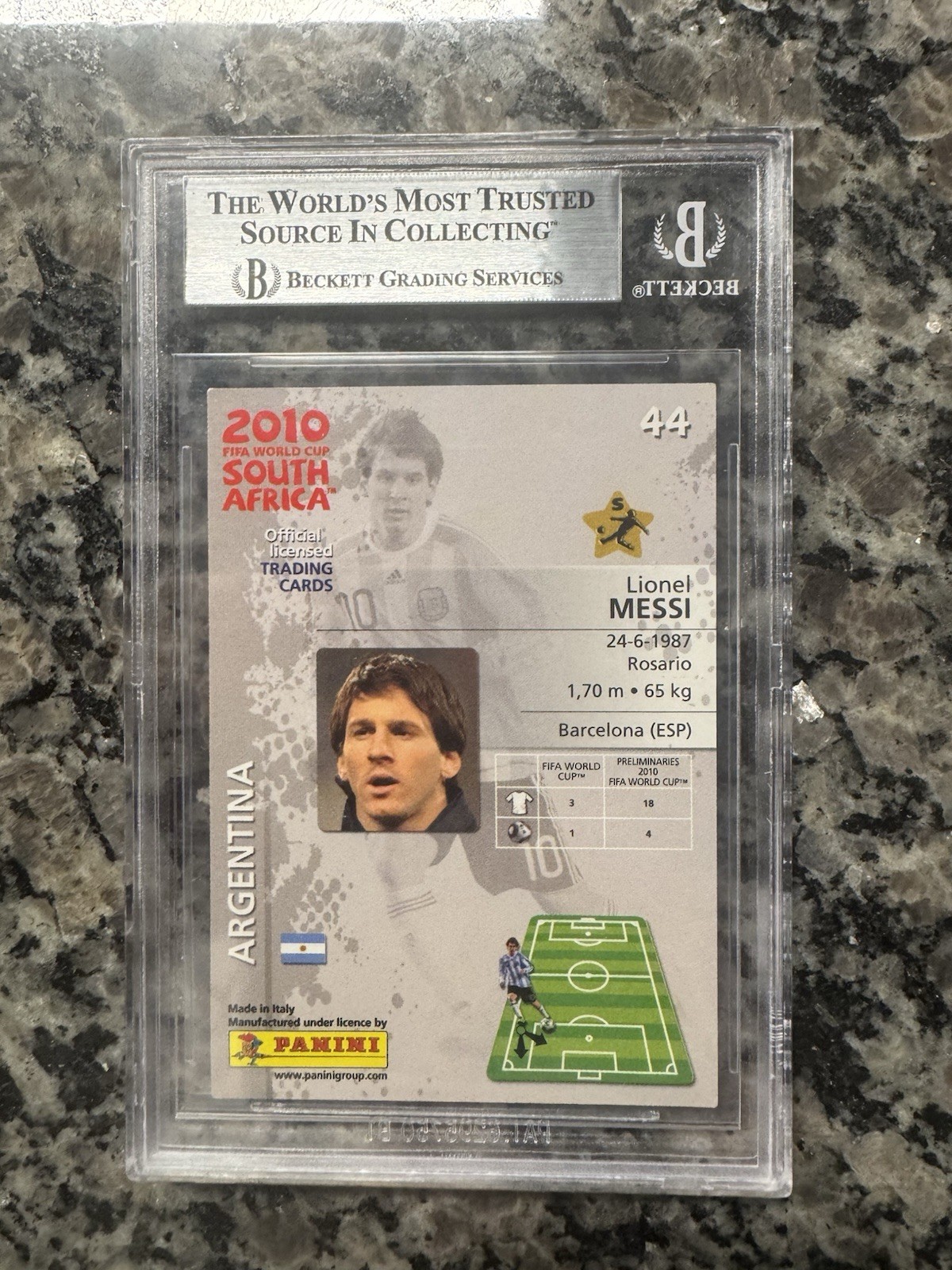 2010 Panini FIFA World Cup South Africa - Lionel Messi #44 view 2