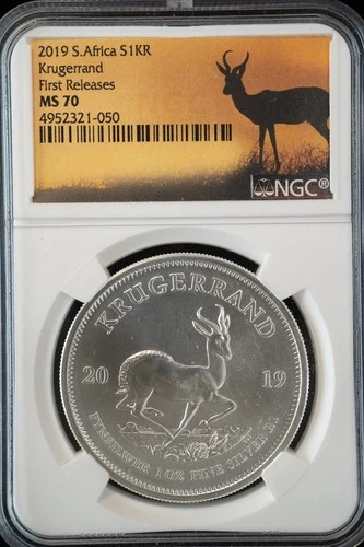 2019 South Africa 1 oz .999 Silver Krugerrand NGC MS-70 First Releases