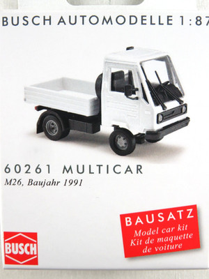 Busch 60261 Bausatz Multicar M26 Pritsche (1991) in weiß 1:87/H0 NEU/OVP 
