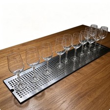 Brushed Stainless Steel Drip Tray Large Metal Spill Drainer Plate for Bar