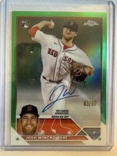 2023 Topps Chrome Update Josh Winckowski RC GREEN REFRACTOR AUTO /99 Red Sox