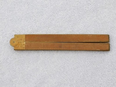 Vintage STANLEY #62 Boxwood & Brass Bound Carpenter's Folding Rule