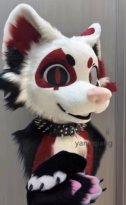 Fursuit Long Fur Husky Fox Mascot Head Party Halloween Fur Cosplay-Promotion