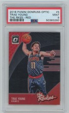 2019-20 DONRUSS OPTIC THE ROOKIES RED TRAE YOUNG RC PSA 9 ATLANTA HAWKS #5