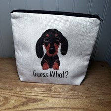 New With Out Tags Dachshund Small Canvas Zipper Makeup Bag
