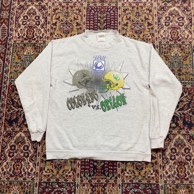 VTG 1996 Cotton Bowl Colorado vs Oregon Tultex Sweatshirt Gray Medium USA Helmet