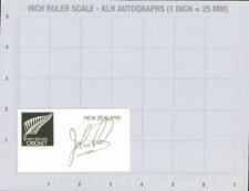 John Reid Hand Signed White Card New Zealand Test Cricket Autograph + COA