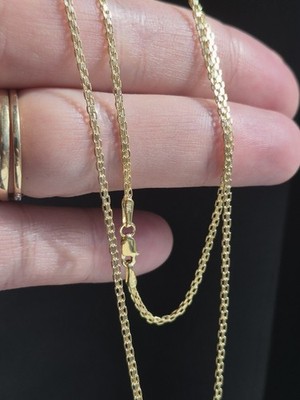 Massive italienische Bismark Halskette Kette 10 Karat Gold 1,8 mm 22 Zoll zierlich 
