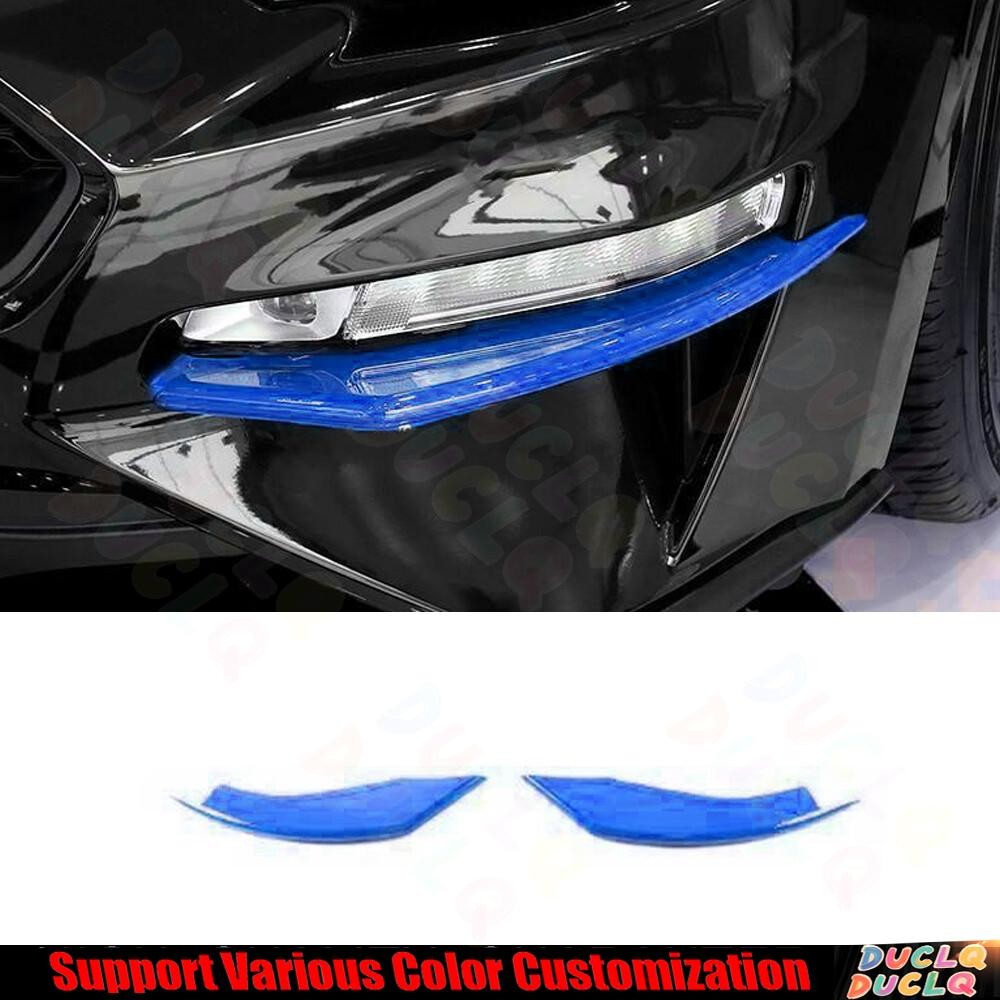Exterior Front Fog Light Strip Cover 2PCS For Ford Mustang 2018-2021 Bright Blue