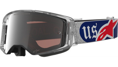 Alpinestars Supertech Goggle - Merica 25 - Red/Blue - Silver/Copper 2601-4102