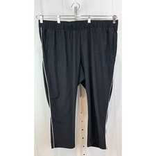 T by TALBOTS 3XP Petite Plus Pull On Side Stripe Pants Lightweight Stretch Black
