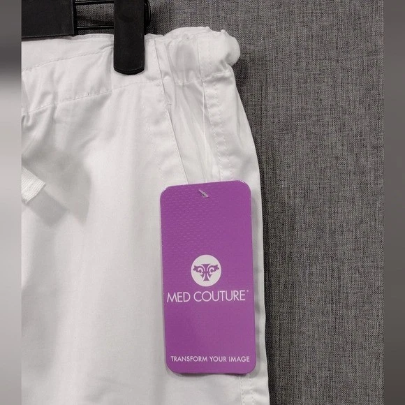Novo com etiquetas Med Couture cintura média cordão esfoliante de carga feminino S branco retrô anos 90 Y2K - Imagem 3 de 4