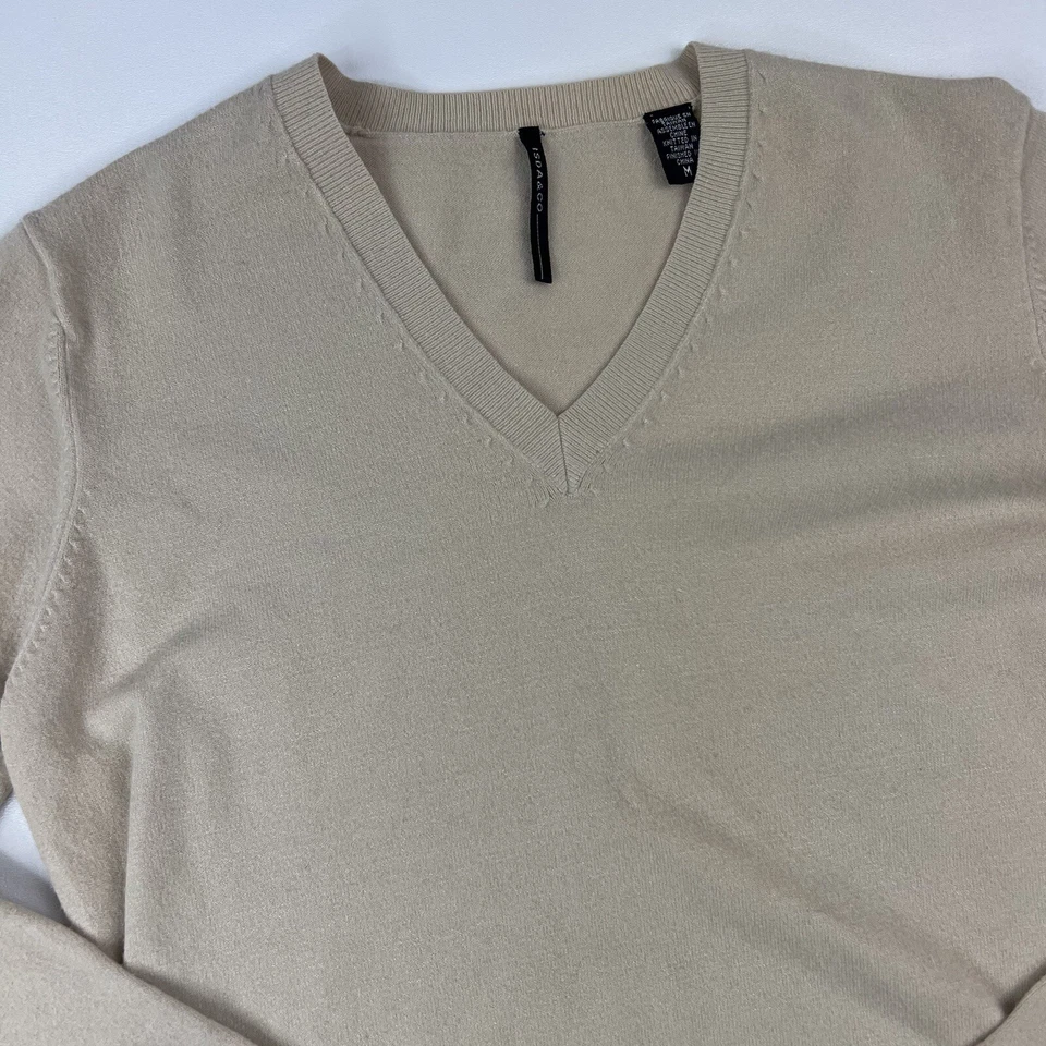 Suéter Isda & Co Tostado Cuello en V L/S Viscosa Poliéster Mujer Talla Mediana M Foto 3 de 4