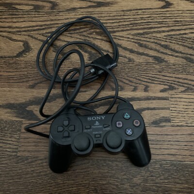Sony PS2 BLACK Wired Controller OEM DualShock PlayStation 2 AUTHENTIC 