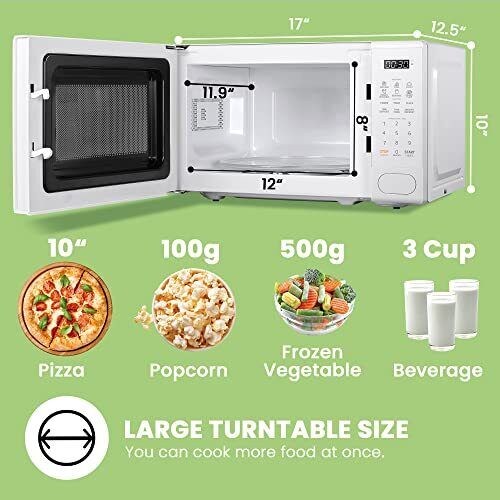 COMFEE CMO-C20M1WH Retro-Mikrowelle mit 11 Leistungsstufen, schnelles mehrstufiges Kochen - Bild 3 von 7