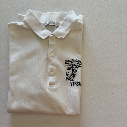 Versace Polo Shirt Men’s Small White Medusa Embroidered - Picture 2 of 9