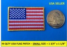 SMALL USA AMERICAN FLAG EMBROIDERED PATCH IRON-ON SEW-ON GOLD BORDER 1¾" x 1⅛"