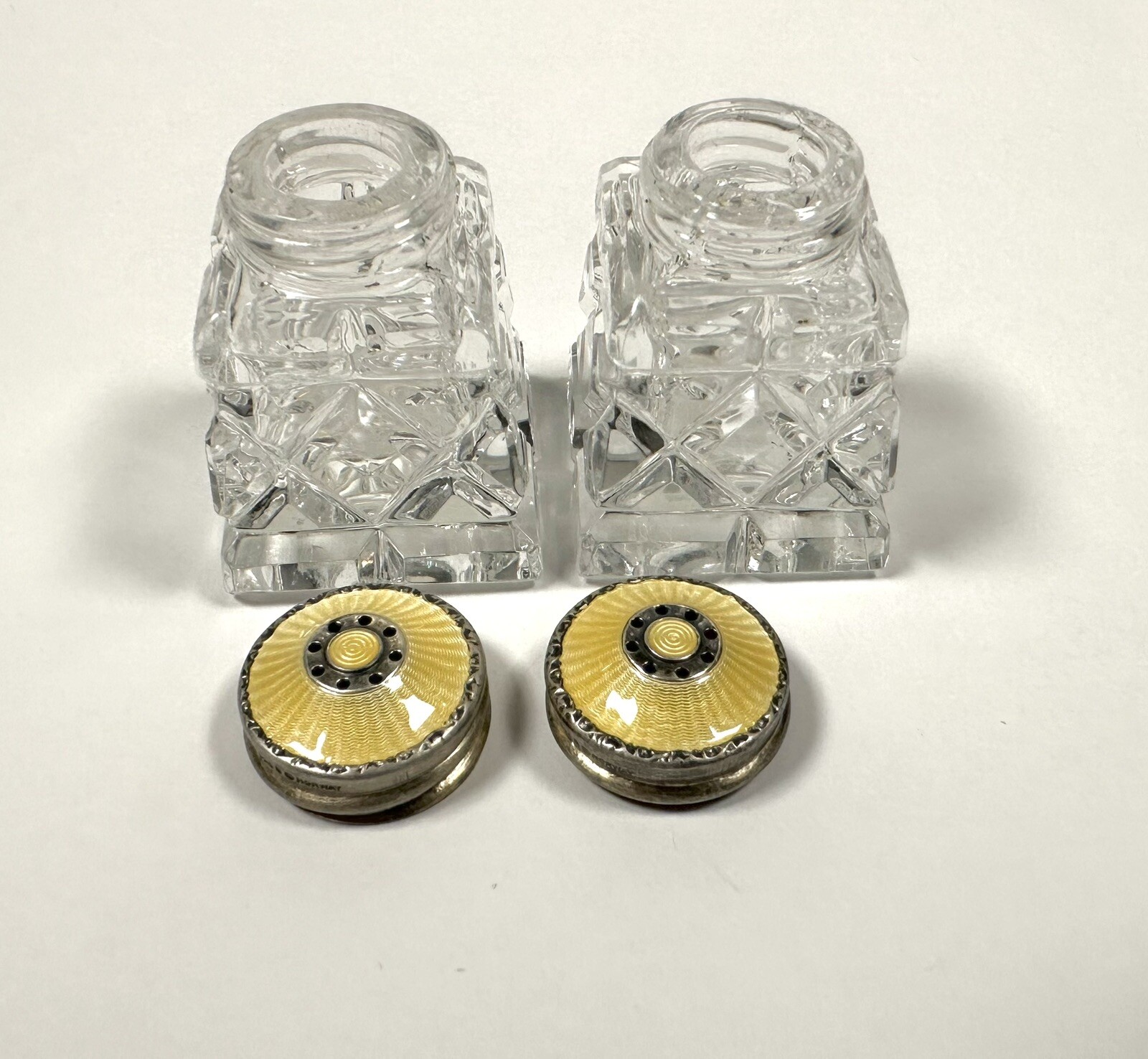 Hroar Prydz Norway Guilloche Enamel 925 Sterling Crystal Salt Shaker eBay