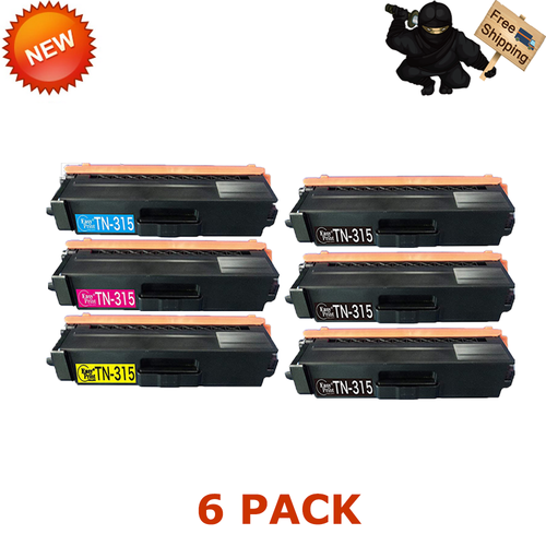 6 PACK TN315 Toner CMYK for Brother HL-4150CDN HL-4570CDW MFC-9560CDW Printer