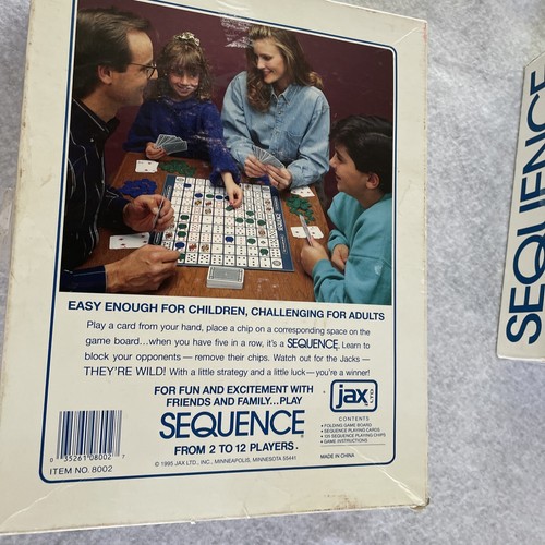 SEQUENCE Board Strategy Game 1995 Missing 1 Green & 3 Blue Marker Chips - Picture 9 of 12