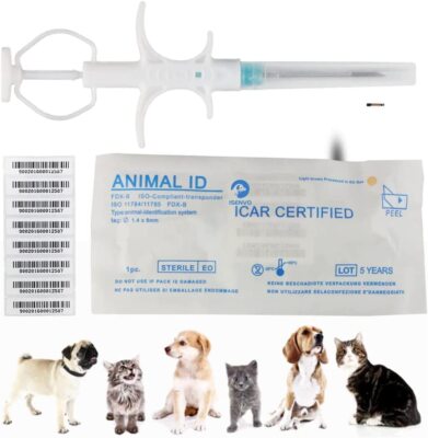 100pcs 1.25x7mm Smallest Pet ID Chip Tag Animal Microchip Syringe FDX-B