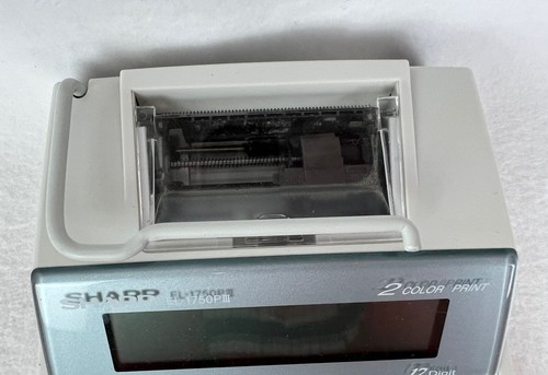 SHARP EL-1750P III Electronic 2 Color 12 Digit Print Calculator Needs Ink Roller - Picture 3 of 11
