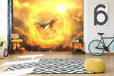 3D Dusk Whale ZHUA1054 Wallpaper Wall Murals Removable Self-adhesive Ann