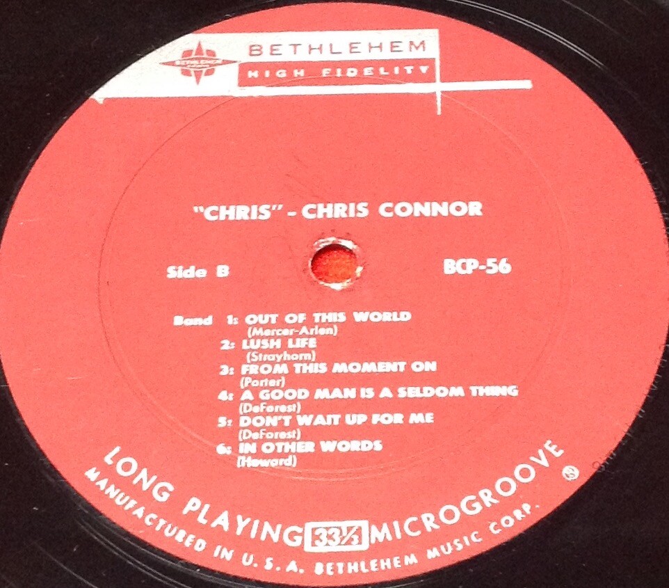 【オリジナル】Chris Connor / Chris BCP-56 MONO Chris Connor – Chris – Vinyl (LP, Album + 2 more), 1957