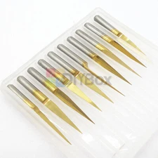 10PCS 3.175mm Carbide PCB Engraving Bits CNC Router Tool 10 Degrees 0.1mm V-Shap