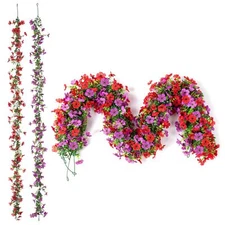 Artificial Flowers Garland Ivy, 4 Pack 5.9 FT Spring Summer Decorations UV Re...