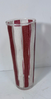 1 Libbey Awning Striped Fused Tom Collins Glass From 1950 s Rare & Hard To Find
