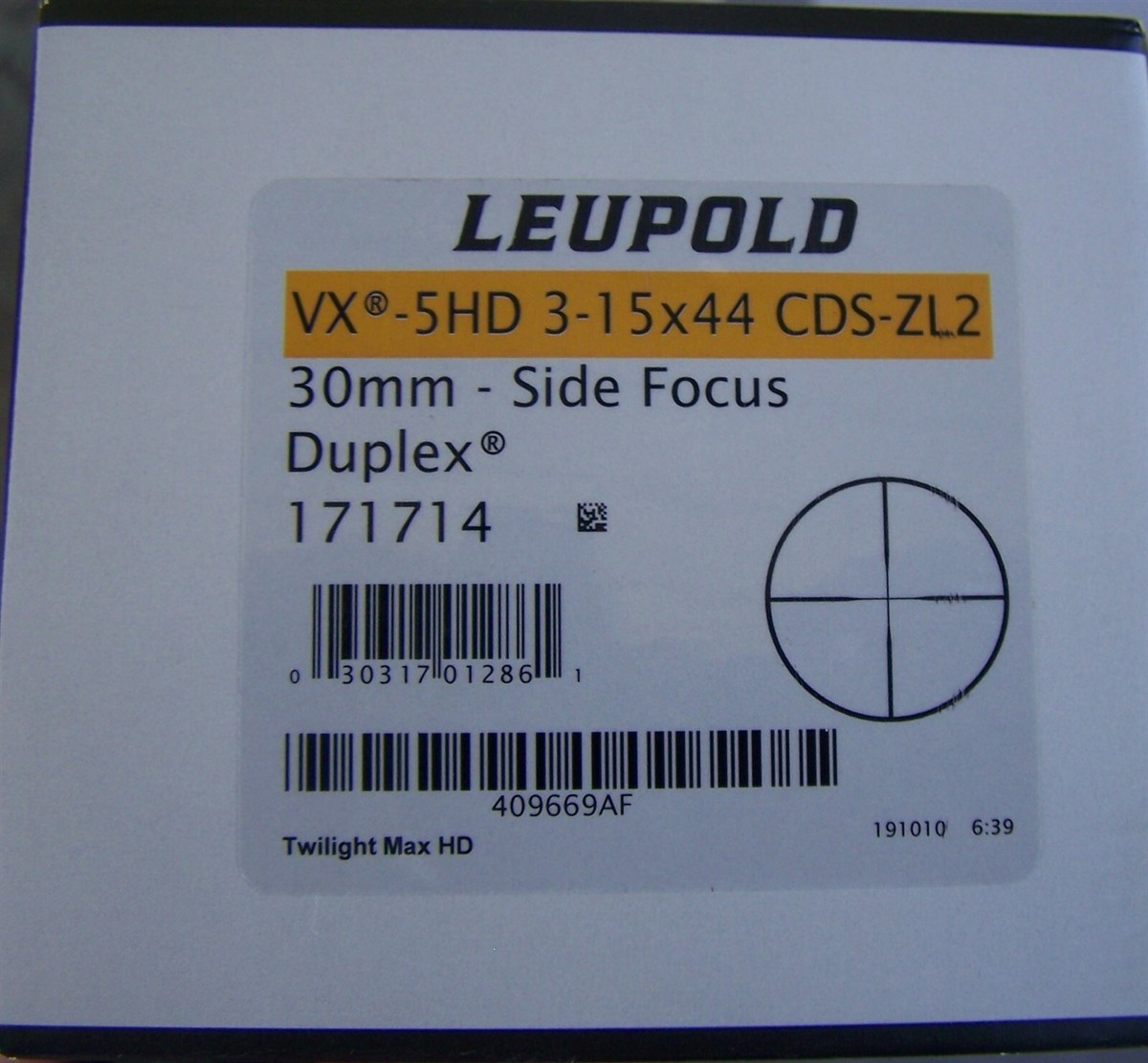 L 07 Leupold VX-5HD 3-15x44mm CDS-ZL2 Duplex Scope 171714 | SHIPS