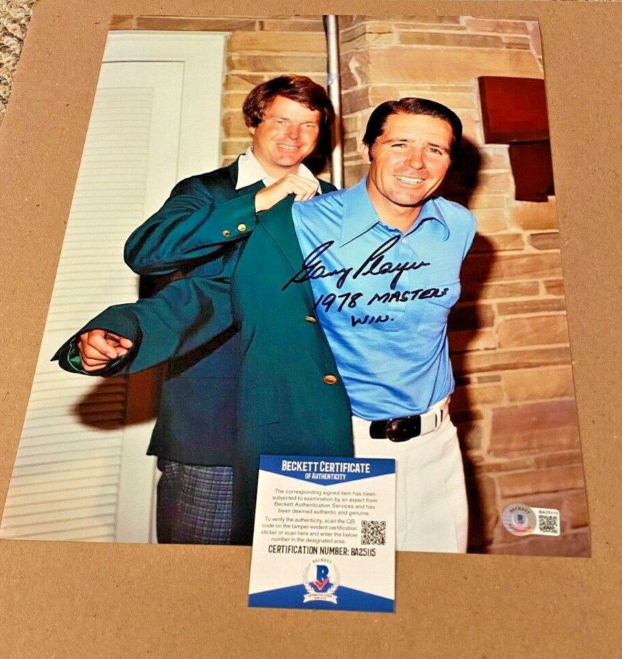 Gary Player Autographed Signed 1978 MASTERS 11X14 PHOTO BECKETT CERTIFIED PGA #6 MASTERS 
